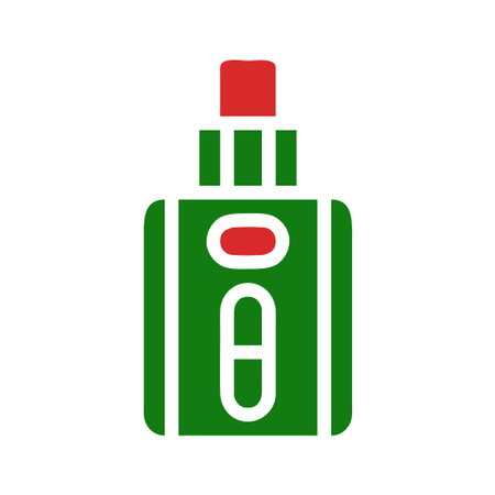 An e-cigarette illustration in green and red, a modern smoking alternative.のイラスト素材