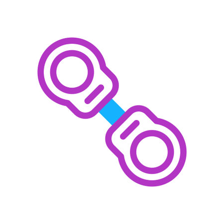 Handcuffs outline icon with modern color style. It is suitable for security or law themeのイラスト素材
