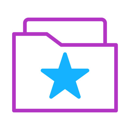 A purple folder with a blue star on the front, symbolizing a favorite or important file.のイラスト素材