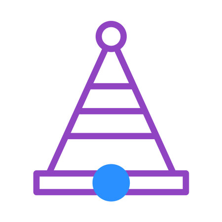 A modern pyramid chart icon with circle elements. Perfect for business presentations and infographics, conveying structure and progress.のイラスト素材