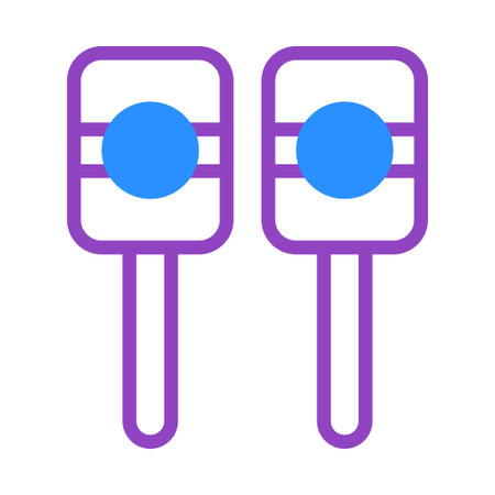 Vibrant icon illustration of maracas, capturing the rhythm and joy of music.