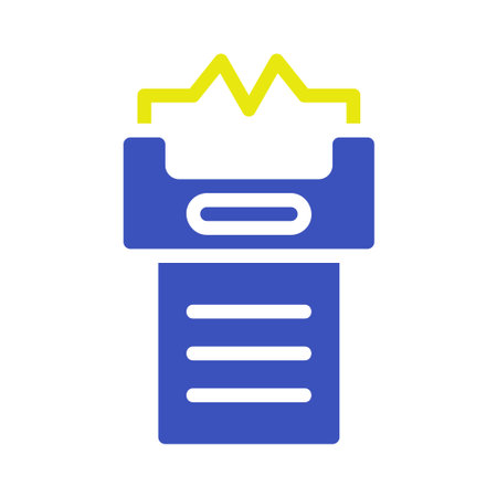 A simple vector icon illustrating a document filing system for digital storage and organization...
