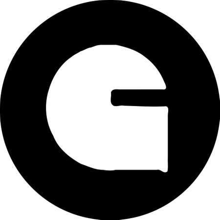 A minimalist letter G monogram design. Ideal for brands or company initials in black and white.のイラスト素材