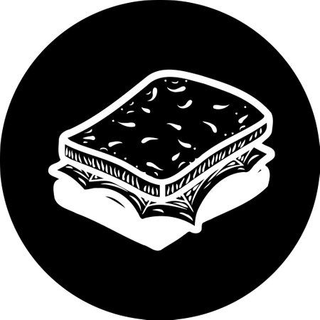 A stylish black and white vector of a sandwich.のイラスト素材