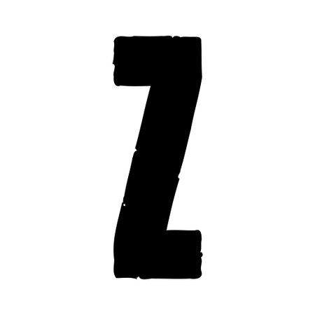 Isolated distressed black letter Z with grunge texture on a clean white background, for graphic elements or artistic typography.のイラスト素材