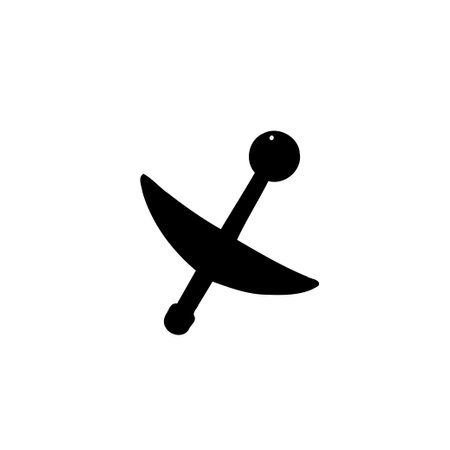 A sleek, black and white silhouette of a satellite dish, symbolizing modern communication and technology. Perfect for designs needing a clean and recognizable image.のイラスト素材