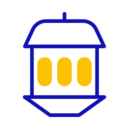A captivating vector illustration depicting a stylized glowing lantern. The design blends simplicity with vibrant aesthetics, showcasing a modern and clean artistic touch.のイラスト素材