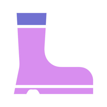 A stylized vector illustration of a boot, rendered in shades of purple.  This minimal design conveys...