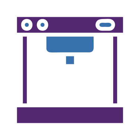 A simple graphic of a coffee maker illustrated with flat design. Evokes concepts of daily routine,...