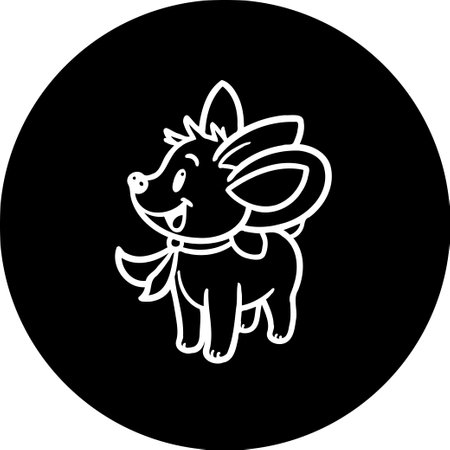 A cheerful cartoon depiction of a rodent in a black background. The cute animal stands out with its playful design and joyful expression.のイラスト素材