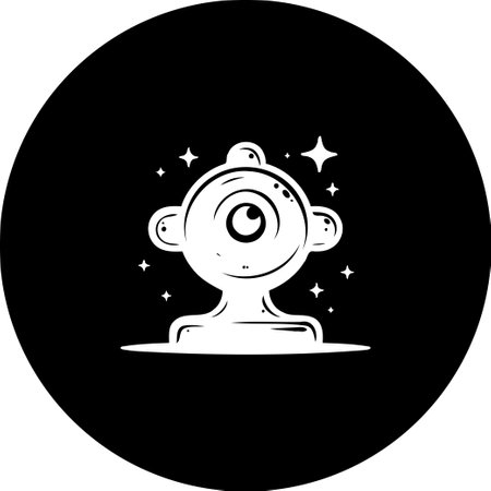 A futuristic, slightly stylized alien character is presented in a clean vector graphic style. The image evokes a sense of wonder and imagination, perfect for science fiction themes.のイラスト素材