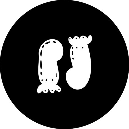 Simple and stylized footprints illustration featuring a playful, whimsical design. Perfect for baby-related projects, cute designs and artistic creative art concepts.のイラスト素材