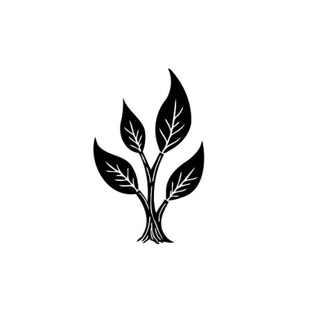 A refined botanical illustration features gracefully stylized leaves and branches. This minimalist design is ideal for nature-inspired projects, symbolizing growth, organic themes, and eco-friendly concepts.のイラスト素材