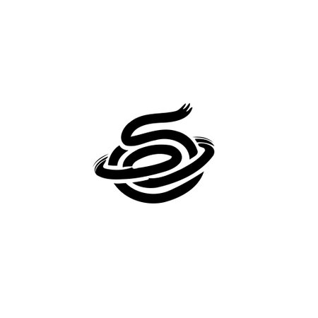 A visually striking abstract representation featuring a spiraling shape. The artwork suggests the themes of flow, movement, interconnectedness, and dynamic energy. Simple and minimalist design perfect for any background.のイラスト素材