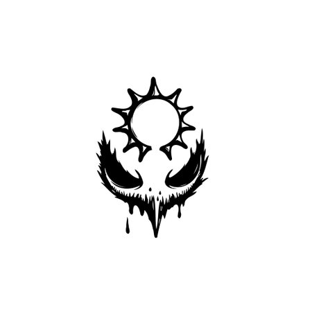 An abstract design blending opposing elements of light and darkness. This evocative artwork explores themes of duality through a minimalist, visually striking composition that leaves an impression.のイラスト素材