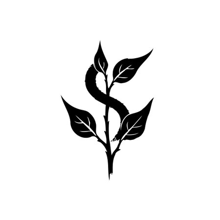 A symbolic representation showcasing financial growth. A dollar sign sprout emerging with lush green leaves, embodying the concept of investment and monetary prosperity.のイラスト素材