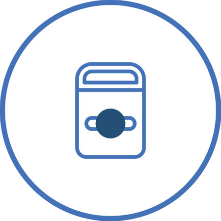 A simple, minimalist blue icon representing a smart parcel locker, ideal for illustrating secure package deliveries and automated storage solutions.のイラスト素材