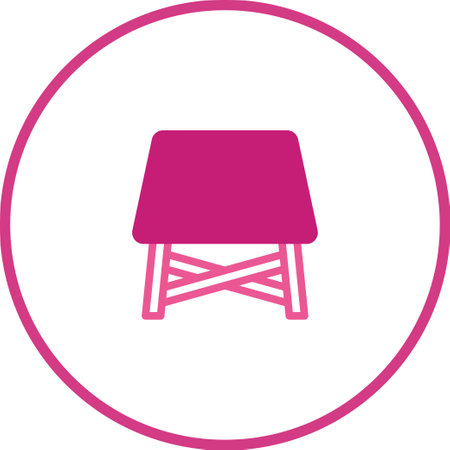 A vibrant pink stool illustration with a minimalist design. Ideal for modern interior design projects and graphic elements.のイラスト素材