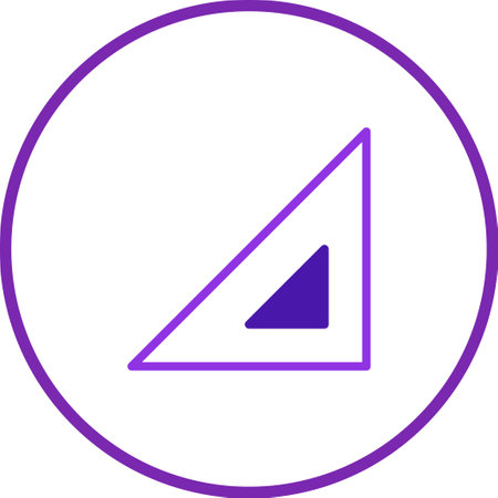 Purple geometric design featuring a triangle within a circle. A modern graphic perfect for minimalist backgrounds and creative elements.のイラスト素材