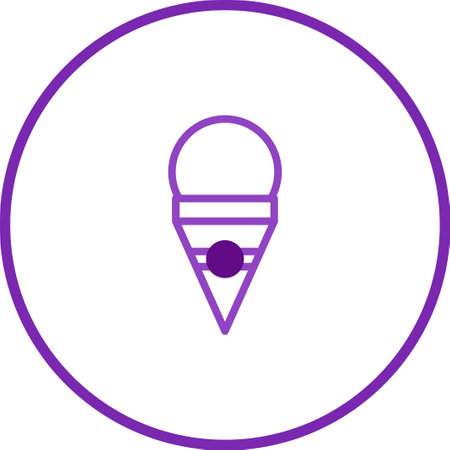 Minimalist purple ice cream cone inside a circle vector design, perfect for template or graphic resourcesのイラスト素材