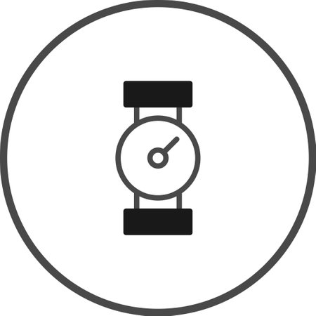 A minimalist icon of a wristwatch, rendered in a simple yet elegant style. Perfect for web, apps, and graphic design projects to represent time or style.のイラスト素材