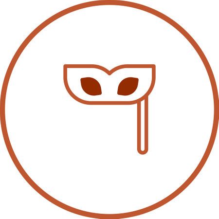 A simple yet stylish masquerade mask icon, ideal for conveying themes of celebration, mystery, and festive occasions. Perfect for web design, invitations, and graphic projects.のイラスト素材