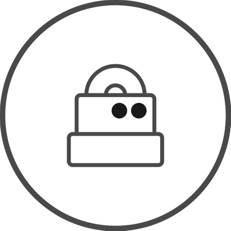 A minimalist line art icon depicting an alarm system device, ideal for security, safety, and modern technology themes. It offers a clean, professional visual for various applications.のイラスト素材