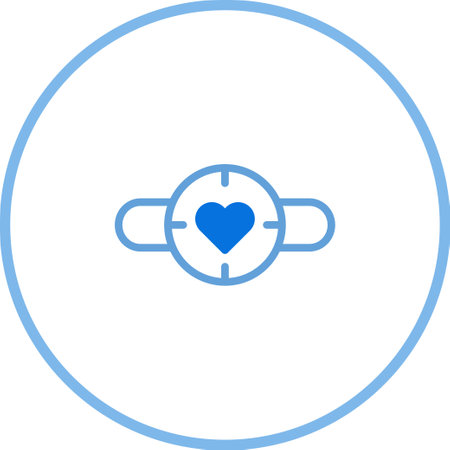 A minimalist illustration featuring a heart centered in a target. Ideal for symbolizing love, health, or emotional focus in a simple, modern design.のイラスト素材
