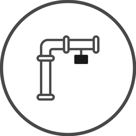 Clean and simple plumbing icon featuring a pipe fitting. Suitable for representing plumbing services, water systems, and home repair in a modern and minimalist style.のイラスト素材