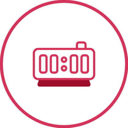 A simple and clean illustration of a digital clock showing midnight, ideal for reminders and time management visuals.のイラスト素材