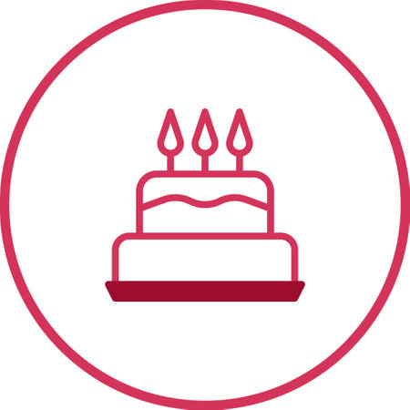A simple line art illustration of a birthday cake with candles, perfect for minimalist designs and...
