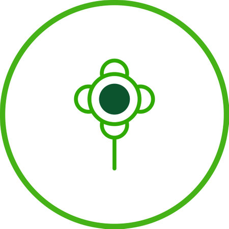 Abstract green clover plant icon in minimalist style for ecological design and natural concepts. Vector illustration of a fresh, organic symbol.のイラスト素材