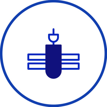 An abstract icon illustrating technology and engineering, representing innovation, precision, and modern industrial processes. It conveys a futuristic concept of automated systems and technical advancement.のイラスト素材