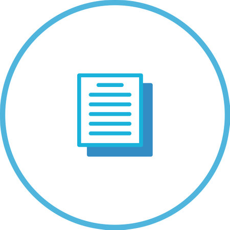 A clean and minimalist icon featuring a document. Presented in soothing blue tones, emphasizing simplicity and clarity. Ideal for conveying efficiency and professionalism.のイラスト素材