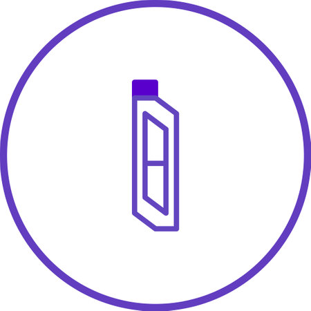 A minimalist design of an engine oil bottle inside a circle, presenting a clean and modern visual for automotive or industrial themes.のイラスト素材