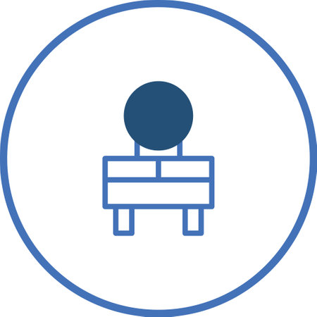 A minimalist icon illustration of a desk, perfect for websites, apps, and graphic designs. Its clean and simple style makes it ideal for various modern contexts.のイラスト素材