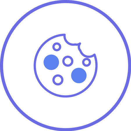 Bitten cookie vector icon. Perfect for use in web and print design, ideal for cafes and restaurants, a simple illustration.のイラスト素材