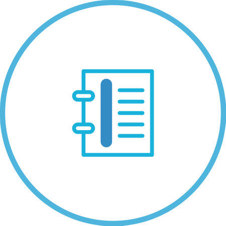 A clean and minimalist icon of a notebook, symbolizing digital planning, organization, and task management. Ideal for websites, apps, and presentations focusing on productivity.のイラスト素材