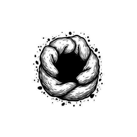 A captivating illustration featuring a swirling vortex with a unique texture. The design combines elements of abstraction and artistry, creating a visually intriguing and dynamic composition.のイラスト素材