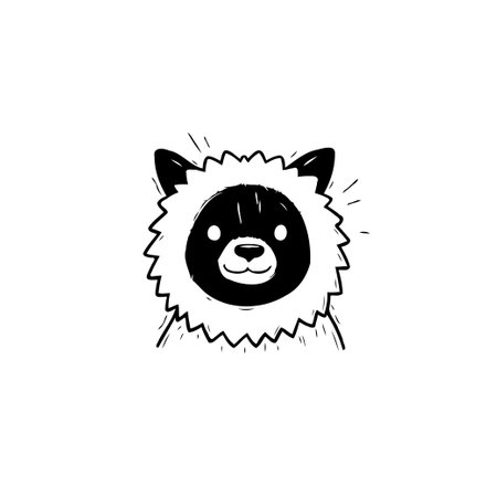 Charming, stylized illustration of a fluffy creature with a simple, adorable design. Ideal for children's books, decorations, or any project needing a cute touchのイラスト素材