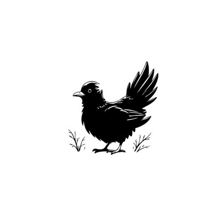 This striking image features a black bird in a vector illustration. Perfect for adding an artistic touch to your designs.のイラスト素材