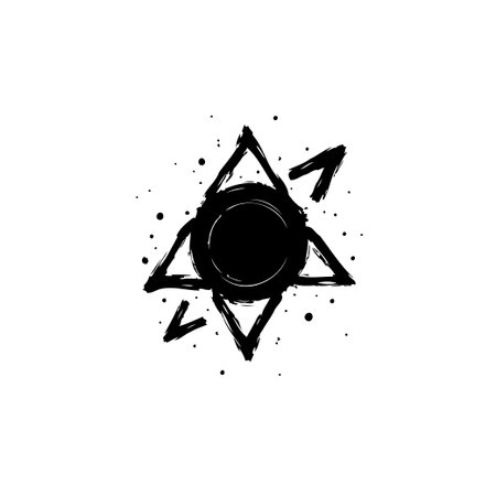 This artistic illustration features a grunge-style symbol, perfect for adding a touch of mystique to your creative projects.のイラスト素材