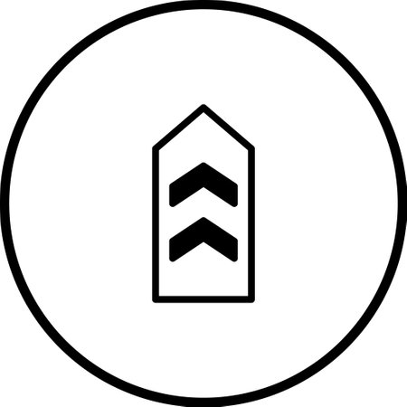 A minimalist chevron icon enclosed within a circle, rendered in a simple vector style. Perfect for graphic design, web interfaces, and directional indicators.のイラスト素材