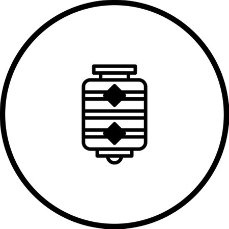This image features a vector graphic of a paper lantern, symbolizing traditional culture and festive celebrations. Its simple design allows versatility in various creative projects.のイラスト素材