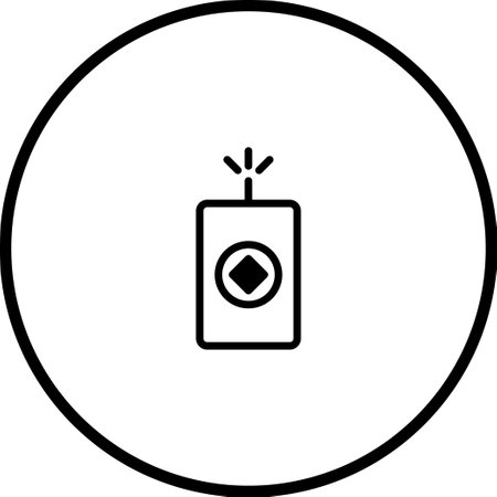 A minimalist design features a firecracker inside a circle, symbolizing celebration and festive occasions. The icon is a clean and simple line drawing.のイラスト素材