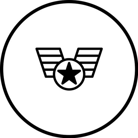 A minimalist vector illustration showing an award medal featuring a star. This symbol represents achievement, recognition, and excellence in a simple graphic design.のイラスト素材