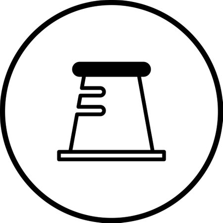 A simple, minimalistic icon featuring a nuclear power plant structure. Ideal for use in environmental and industrial context.のイラスト素材