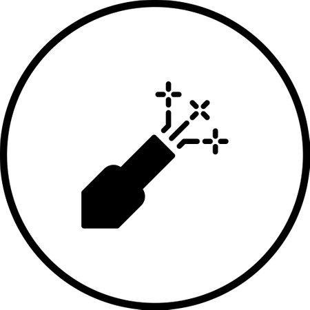 A stylized black and white icon depicting a party popper, with stars bursting out. Suitable for celebratory events or invitations.のイラスト素材