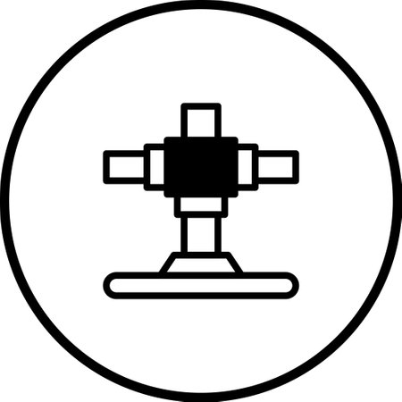 A minimalist vector graphic featuring a cross joint, ideal for use in engineering diagrams, technical illustrations, and design projects requiring simple icons.のイラスト素材