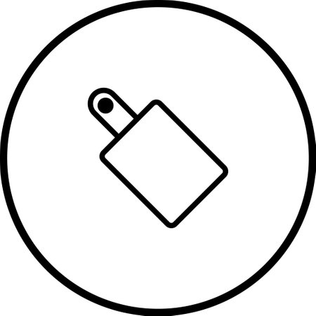 A minimalist icon featuring a cutting board, perfect for kitchen or culinary related designs. Vector illustration in a clean, outline style.のイラスト素材